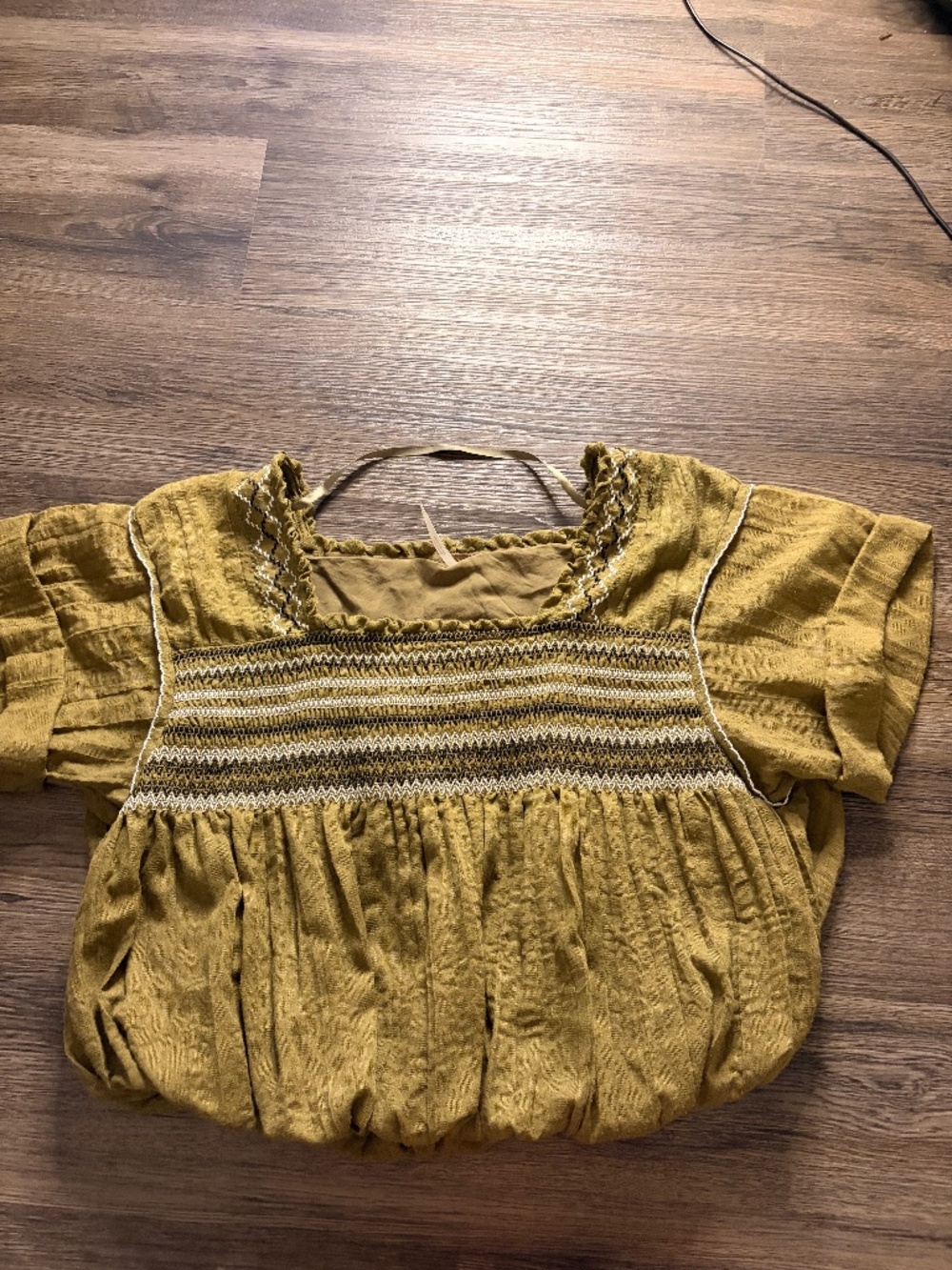 Free People Wondering Skies Short Sleeve Blouse